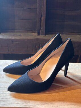 Inez Heels - Alta Black Suede - W9.5